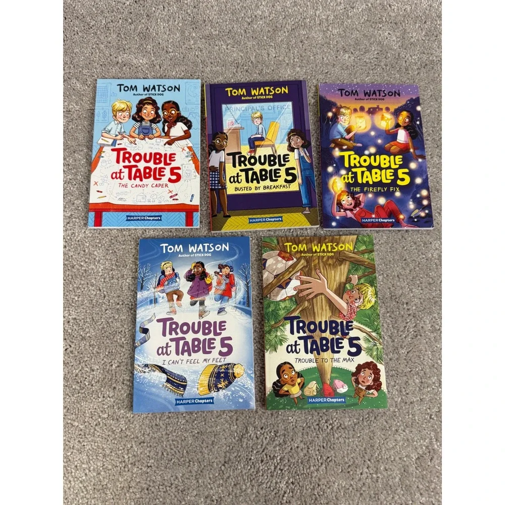 Trouble at Table 5 Tom Watson Books 1-5 Set Kids Series